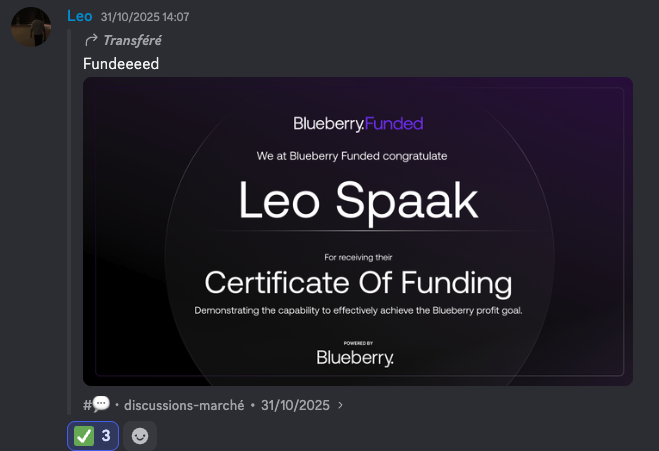 Certificat de financement Blueberry Funded